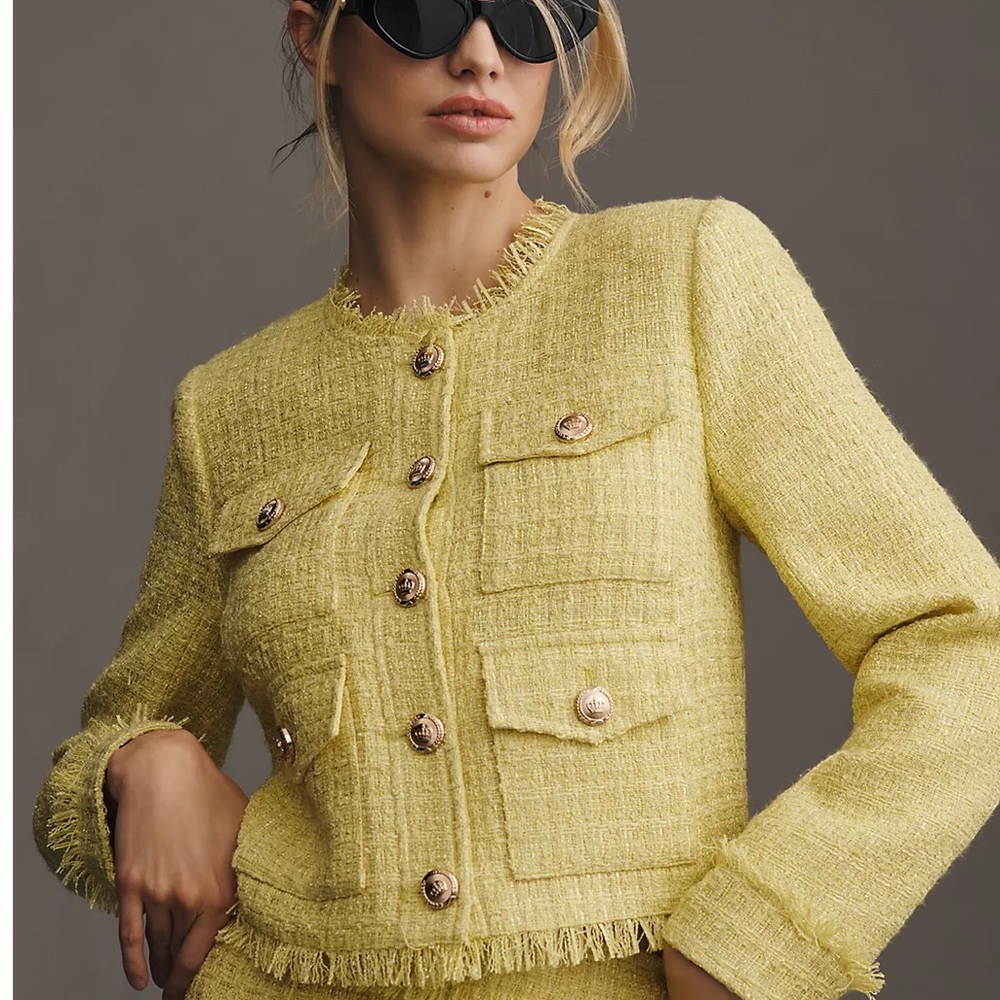 Women's Yellow Tweed Jacket